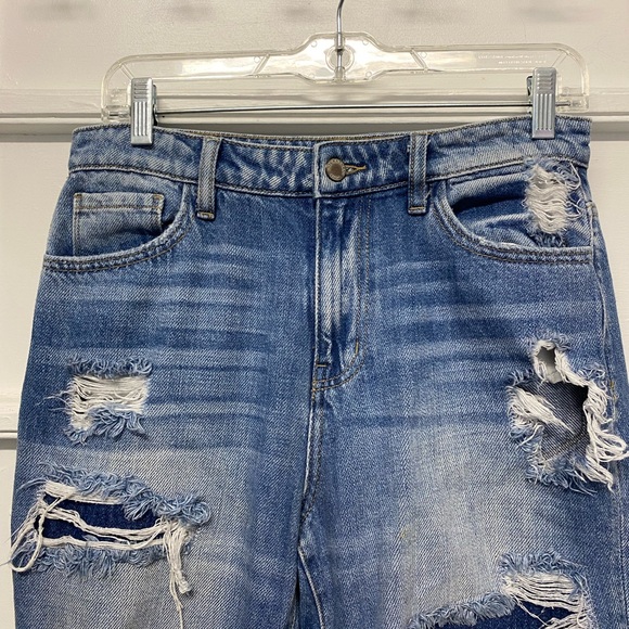 Kancan Ankle Ultra High Rise Taper Denim Jeans distressed Size 26 - Picture 2 of 10